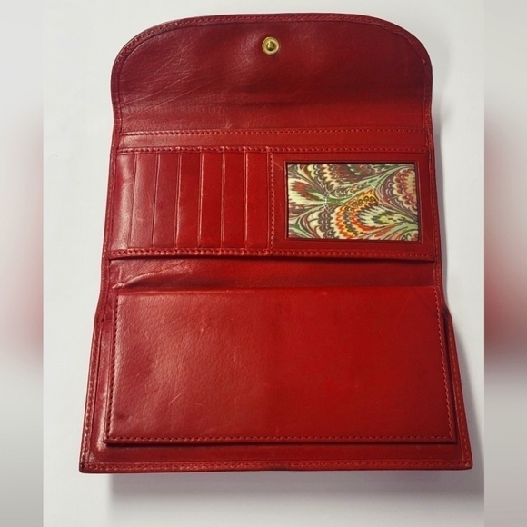 DOONEY & BOURKE - BURGUNDY TRIFOLD Continental Clutch with Paisley - Picture 3 of 9